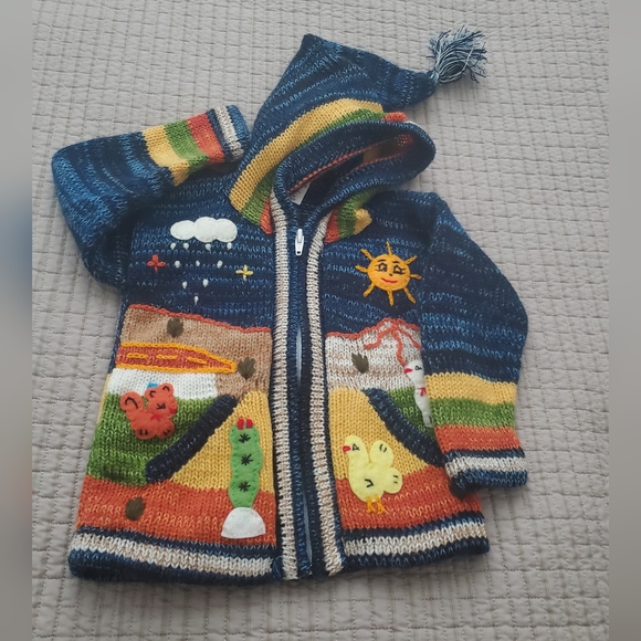 Native Creation Peruvian Wool Kids Cardigan. - Picture 10 of 14